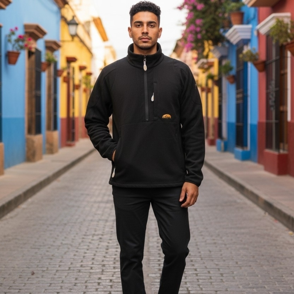 Ellesse Men's Black Half-Zip Performance Jacket